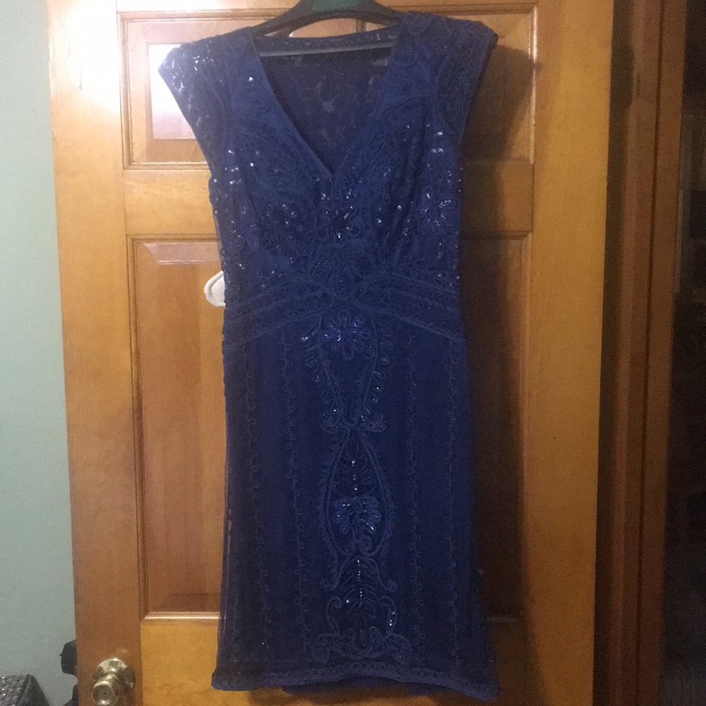 SueWong: beaded w/sequin cocktail dress